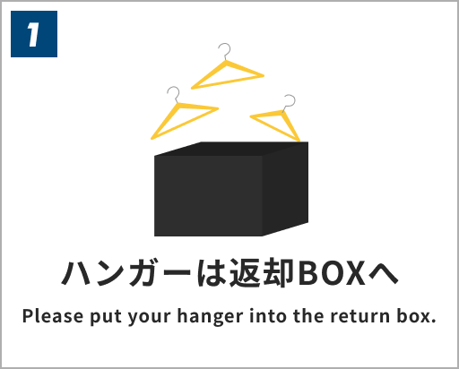 ハンガーは返却BOXへ